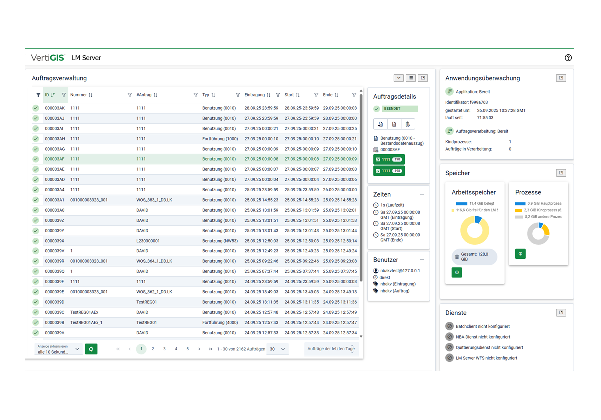 GIS Server Auftragsmanagement